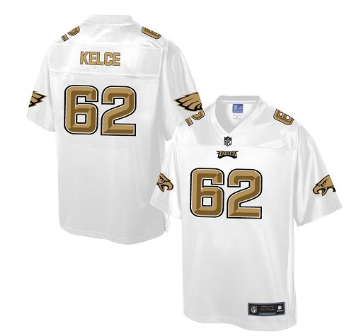 Men's Nike Philadelphia Eagles #62 Jason Kelce Game White Pro Line ...